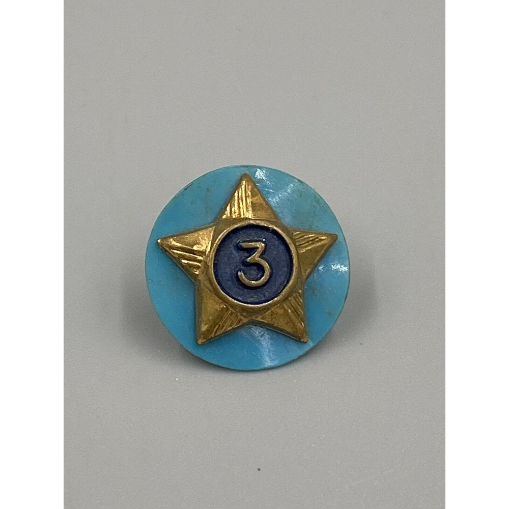 Vintage BSA Cub Scout 3 Year Service Star Pin‎ With Blue Disc Boy Scouts